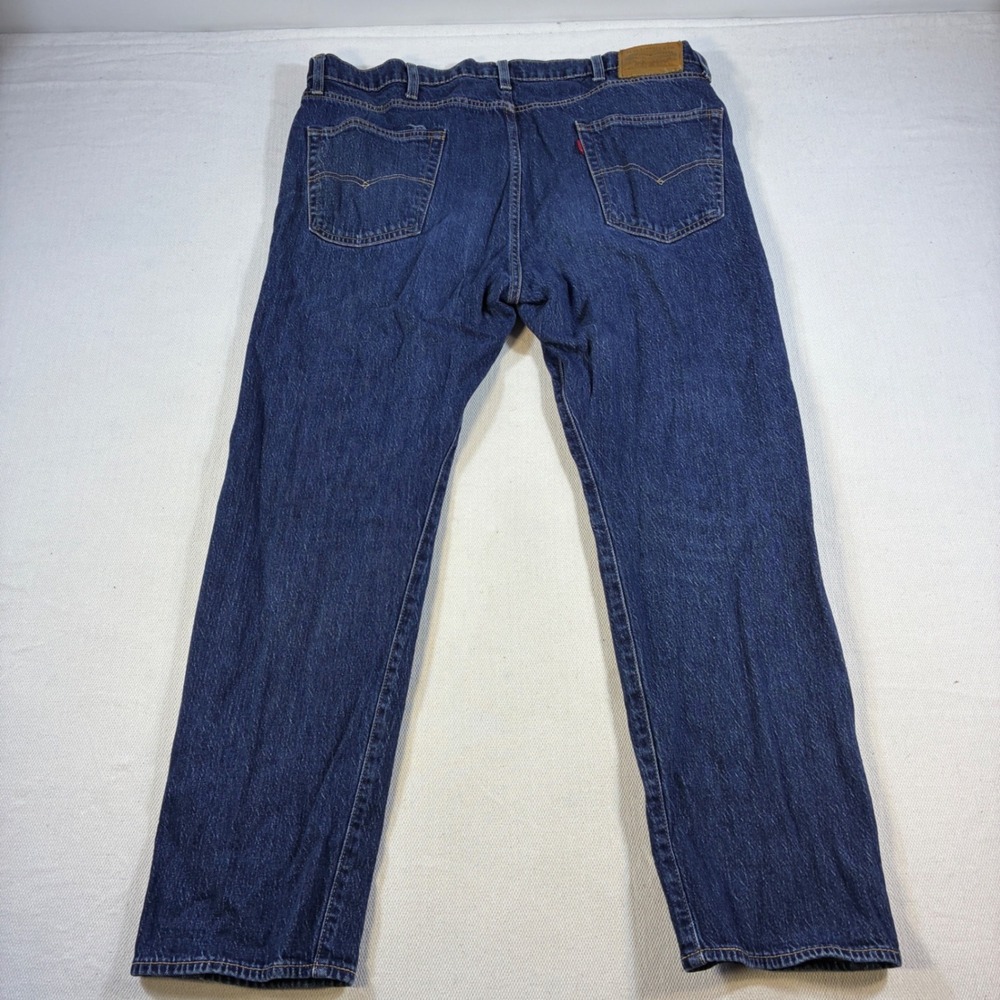 Levis Premium 505 Regular Fit Blue Jeans Mens 40x30 Dark Wash Straight Leg Denim
